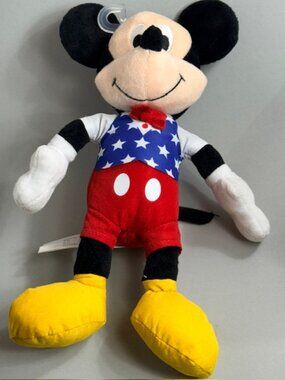 Vintage Walt Disney Parks Plush Stuffed Animal Mickey Mouse USA 4th July Stars